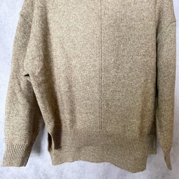 H&M Wool Blend Sweater Womens Size S Brown Cowl Neck Oversized Tunic Sweater - Picture 3 of 14